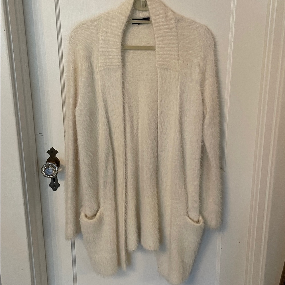 Banana Republic Cozy Cream Open Front Cardigan